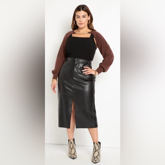 New! Eloquii Chain Detail Shrug Sweater - Picture 6 of 7